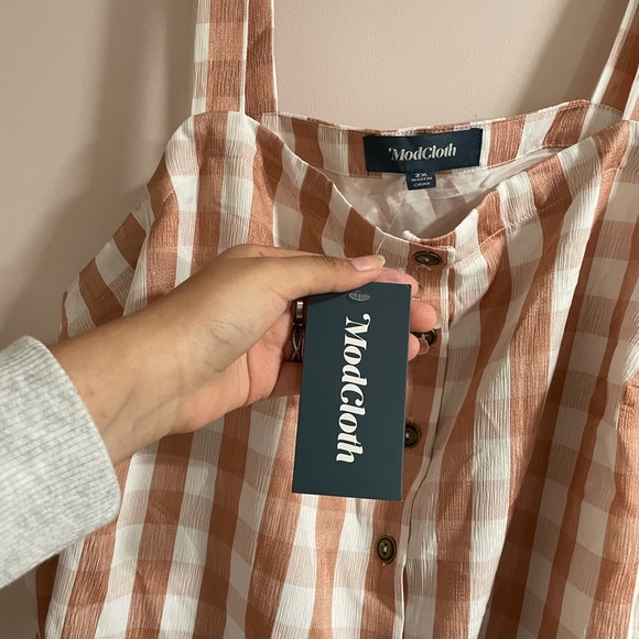 NWT ModCloth Past But Not Least Gingham Checkered Dress Sz 2X - Picture 2 of 4